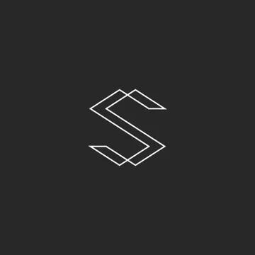 Letter S monogram logo, black and white line graphic concept Stock Illustration