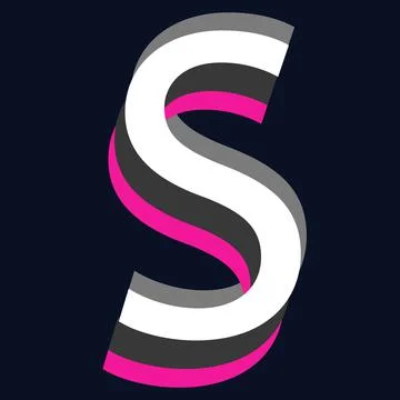 Letter S monogram SSS consisting of three colors white, gray, pink Stock Illustration