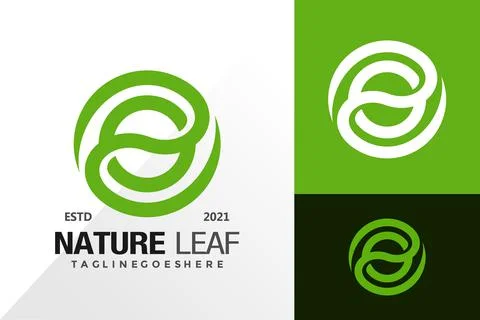 Letter s nature circle leaf logo and icon design vector concept for template 스톡 일러스트