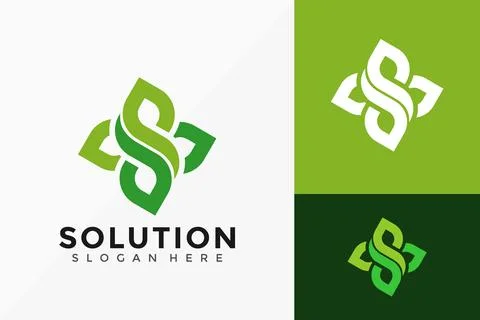 Letter S nature Leaf Solution Logo Vector Design. Abstract emblem, designs co Stock Illustration