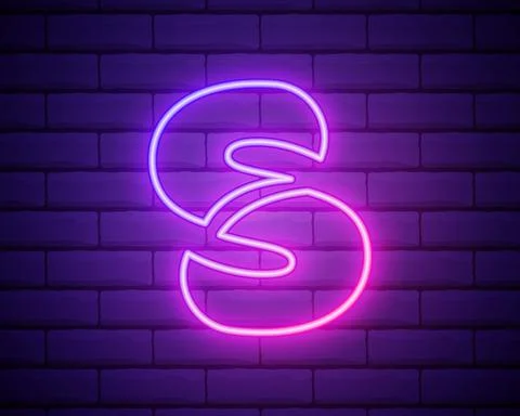 Letter S neon Initial logo icon design template. Elegant, modern, luxury, pre Stock Illustration