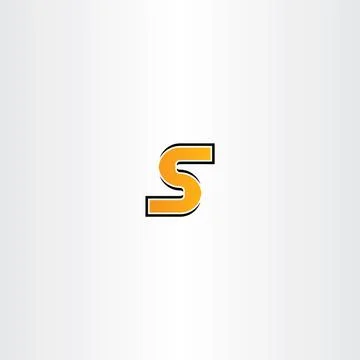 Letter s orange icon vector logotype sign Stock Illustration