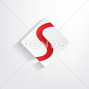 Letter s paper sticker Stock Illustration