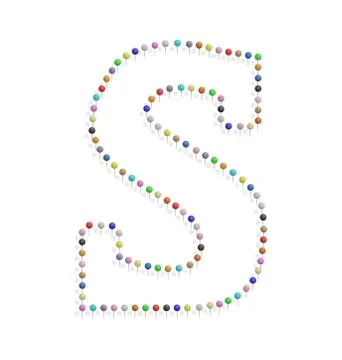Letter s with pushpin イラスト素材