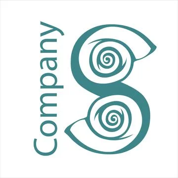 Letter S with shells inside logo Stock Illustration