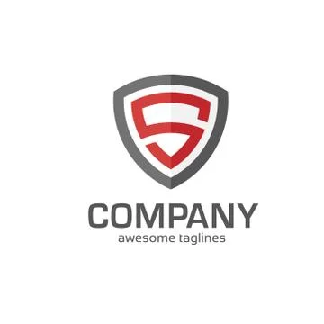 Letter s with shield icon vector concept Stock Illustration