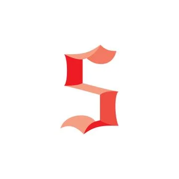 Letter s simple 3d gradient logo vector Stock Illustration