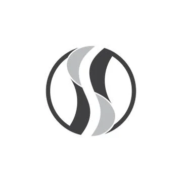 Letter s simple geometric circle logo vector Stock Illustration