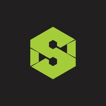 Letter s simple geometric hexagonal logo vector Illustrazione stock