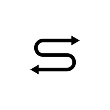 Letter s simple geometric two arrows logo Illustrazione stock