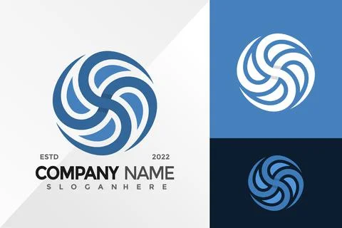 Letter S Spin Circle Logo Design Vector illustration template 스톡 일러스트