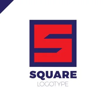 Letter S Square Negative Space Logo Design Element 스톡 일러스트