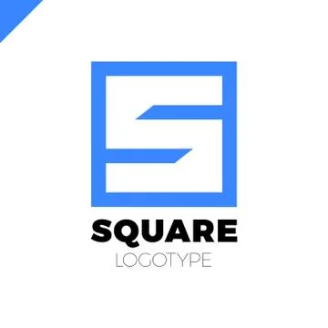 Letter S Square Negative Space Logo Design Element 스톡 일러스트