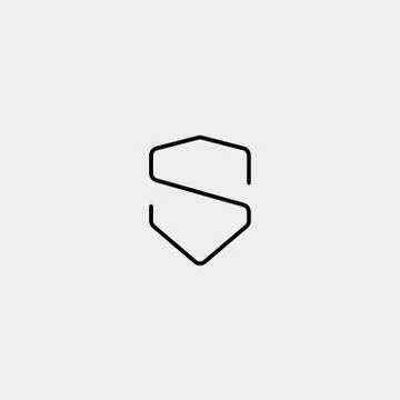 Letter S SS Shield Logo Design Simple Vector Stock Illustration