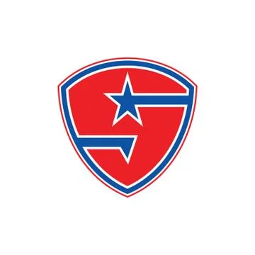 Letter s star emblem shield logo Illustrazione stock