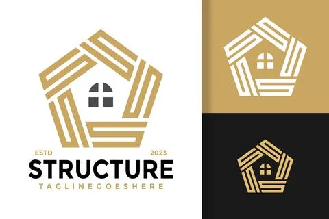 Letter S structure building house logo vector icon illustration Ilustración de archivo