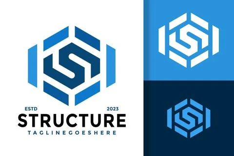 Letter S structure property logo vector icon illustration Illustrazione stock