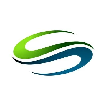 Letter S Swoosh Wave Vector Logo Template Stock Illustration
