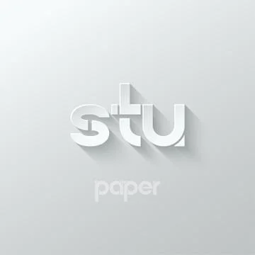 Letter S T U logo alphabet icon paper set background Stock Illustration