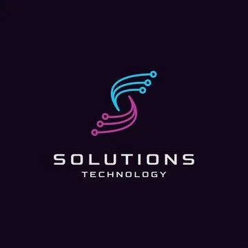 Letter S Technology logo design Stock Illustration