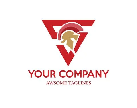 Letter S template colored warrior spartan design Symbol Flat Style Design Vector Stock Illustration