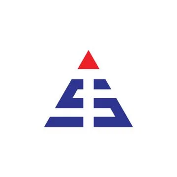 Letter s triangle pencil shape geometric logo vector Stock Illustration