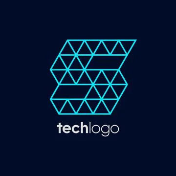 Letter S Triangle Polygon Tech Logo Illustrazione stock