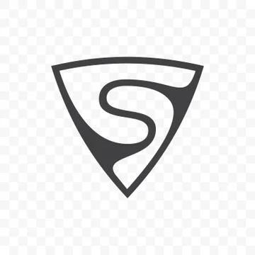 Letter S in triangle shield vector icon Stock Illustration