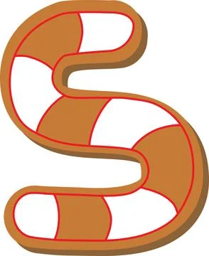 Letter S. Vector set of alphabet holidays ginger cookie isolated on white bac Stock Illustration