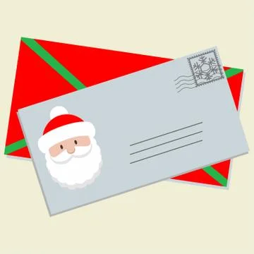Letter with Santa Claus Stock Illustration