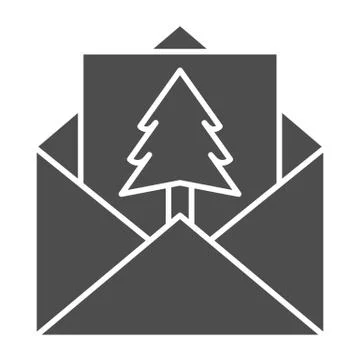 Letter to Santa Claus solid icon. Envelope vector illustration isolated on white 스톡 일러스트