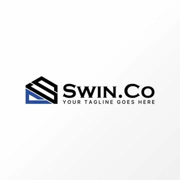 Letter SC or CS connect font house home line out. Related to monogram property Stock Illustration