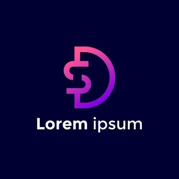 Letter SD logo design simple shape element template Stock Illustration
