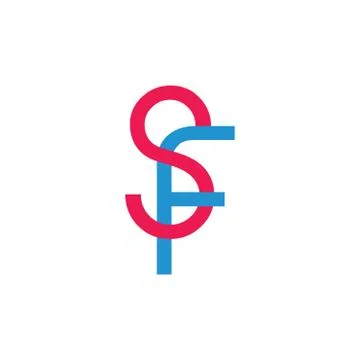 Letter sf simple linked logo vector Stock Illustration