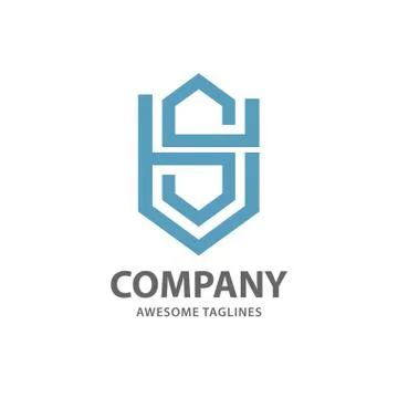 Letter SH logo vector Stock Illustration