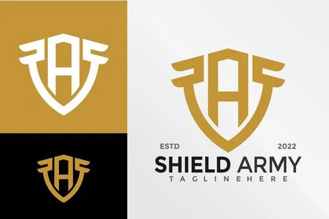 Letter A Shield Guard Logo Design Vector illustration template Stock Illustration