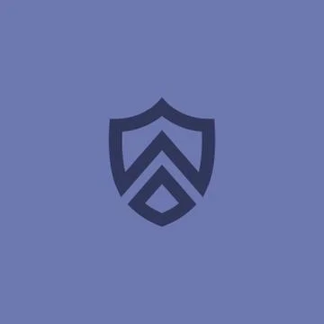 Letter A in the shield. Letter A shield logo design Stock Illustration