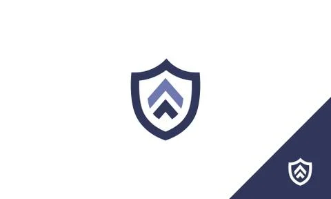 Letter A in the shield. Letter A shield logo design. vector illustration Stock Illustration