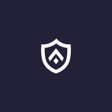 Letter A shield logo design. Abstract letter A in the shield . modern and cle Stock Illustration