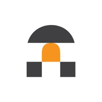 Letter a simple geometric window design logo vector Stock Illustration