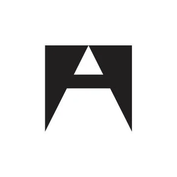 Letter a simple pencil negative space logo vector Stock Illustration