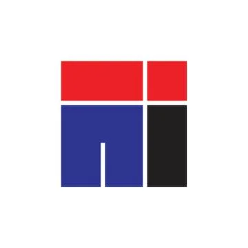 Letter in simple square geometric logo Stock Illustration