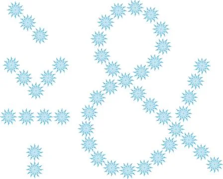 Letter &amp;, from snowflakes Stock Illustration