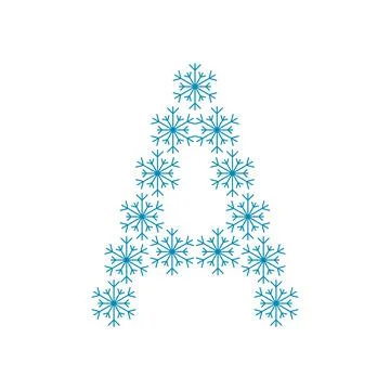 Letter A from snowflakes Stock Illustration