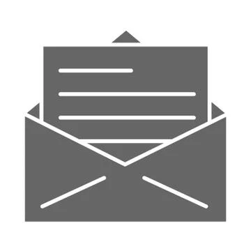 Letter solid icon, delivery symbol, receive mail envelope vector sign on white 库存插图