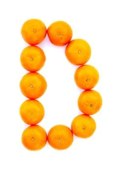 Letter solved with tangerines Stock Photos