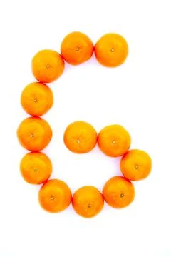 Letter solved with tangerines Stock Photos