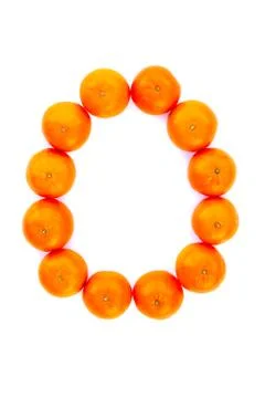 Letter solved with tangerines Stock Photos