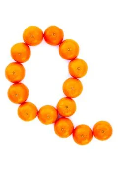 Letter solved with tangerines 스톡 사진