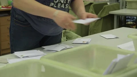 Letter sorting in post office Stock Footage 60128132